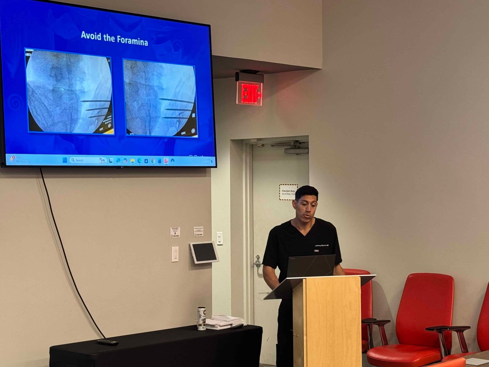 Dr. Moore with patient at office